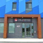 The front of the Compass building